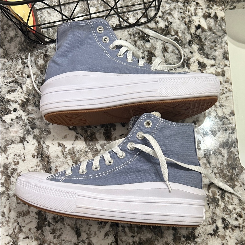 Converse Women's High-Top Sneakers - Gray and White - Picture 3 of 5